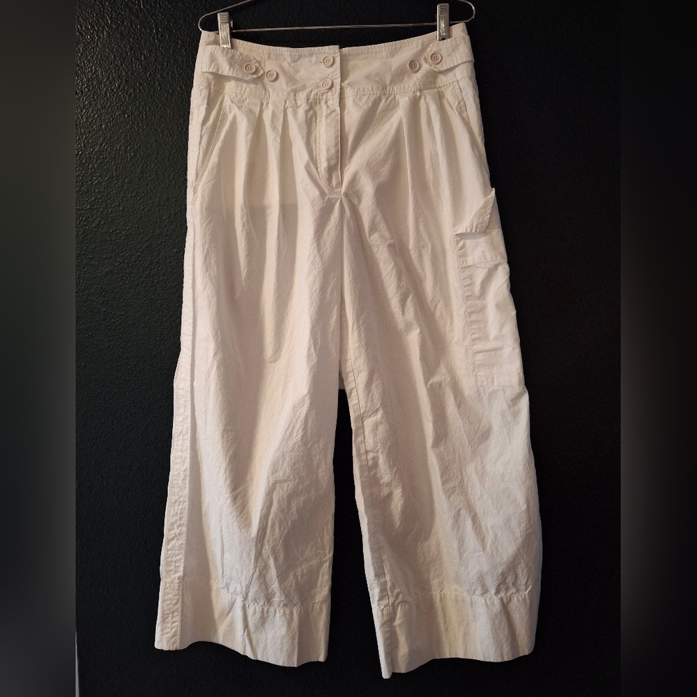 White Sonia Rykiel cropped wide leg pants